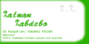 kalman kabdebo business card