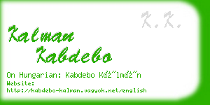 kalman kabdebo business card